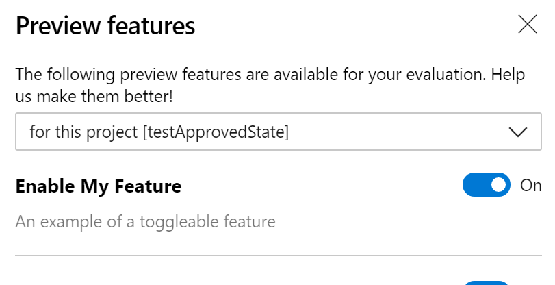 enabling/disabling a feature in the UI